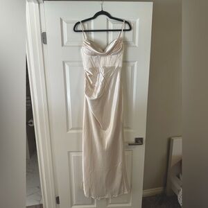 Hello Molly Size M (US 6) satin floor length gown. NEW with Tags